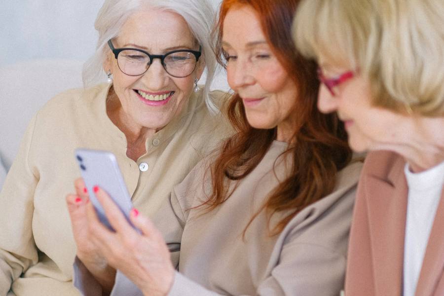 elderly women on phone