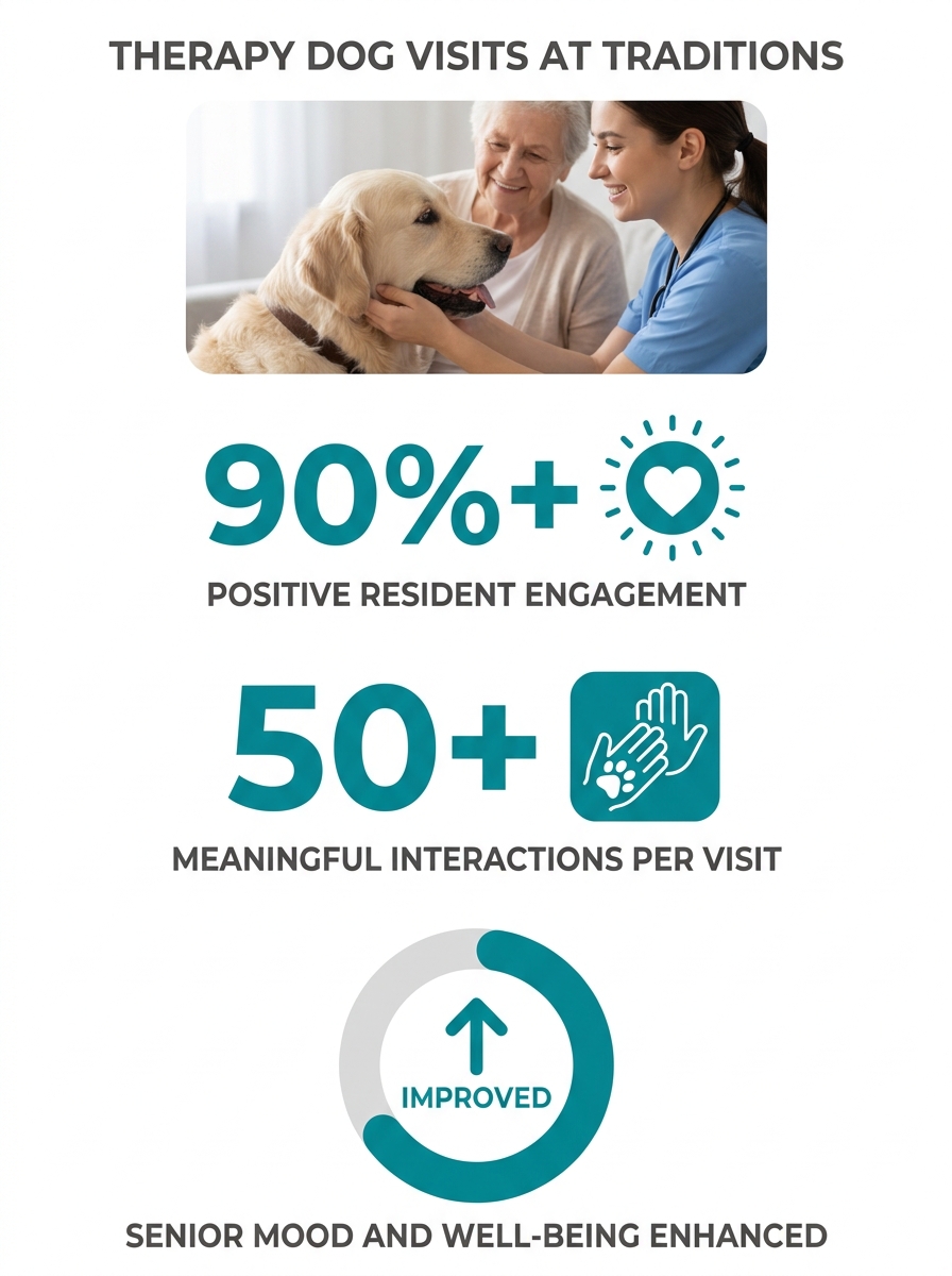 Dog Daycare Partners With Madeira Memory Care Unit for Monthly Resident Visits